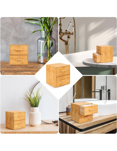 Caja de Bambú con 50 Toallitas Faciales Desechables XL