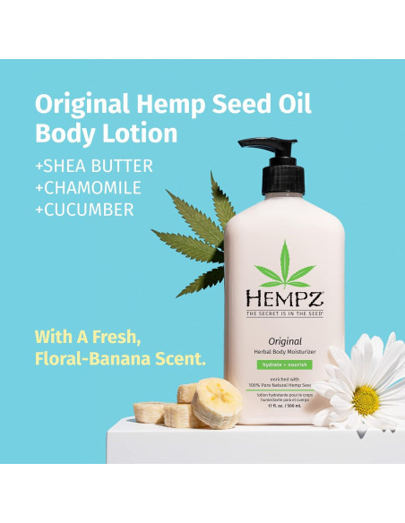 Hempz Original Loción Corporal Hidratante 500ml - Aceite de Cañamo
