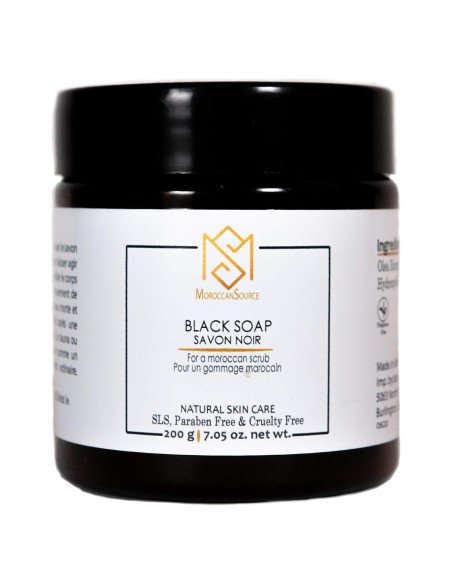 Jabón Negro Marroquí MoroccanSource 200g - Cuidado Natural Piel