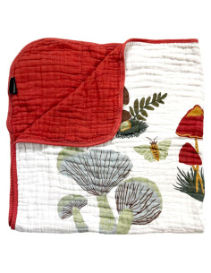 Colcha Reversible Clementine Kids 100% Algodón Hongo 119x119 cm