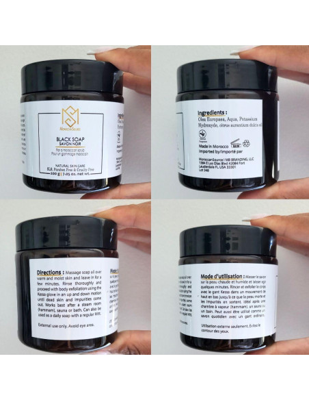 Jabón Negro Marroquí MoroccanSource 200g - Cuidado Natural Piel