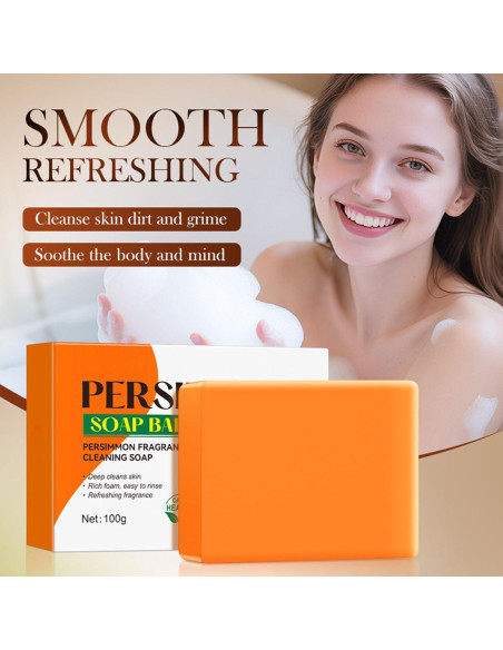 Jabón Natural de Persimón Japonés YUJIEEYAYD para Cara y Cuerpo