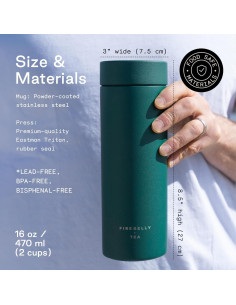 Taza Infusora de Té Firebelly Tea 0.47L Acero Inoxidable Bosque 2