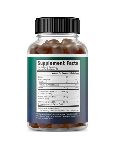 Gomitas de Musgo Irlandés 3000mg Dorado Nutrition - 90 Unidades