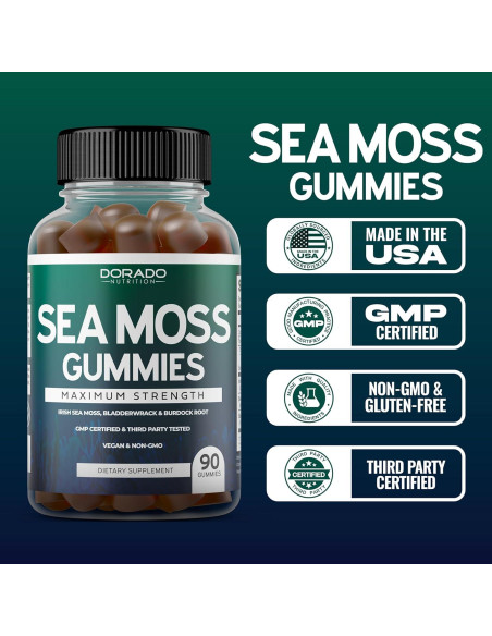 Gomitas de Musgo Irlandés 3000mg Dorado Nutrition - 90 Unidades