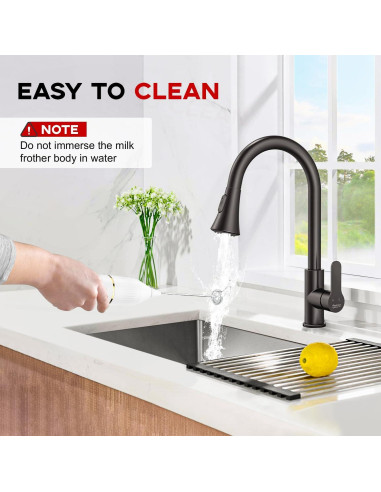 Batidor de Leche HOMEXUP 14,000 RPM Blanco con Soporte