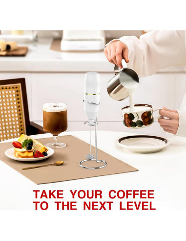 Batidor de Leche HOMEXUP 14,000 RPM Blanco con Soporte