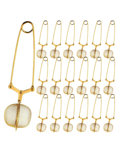 Infusores de Té de Acero Inoxidable Yinder - 20 Pcs Dorado