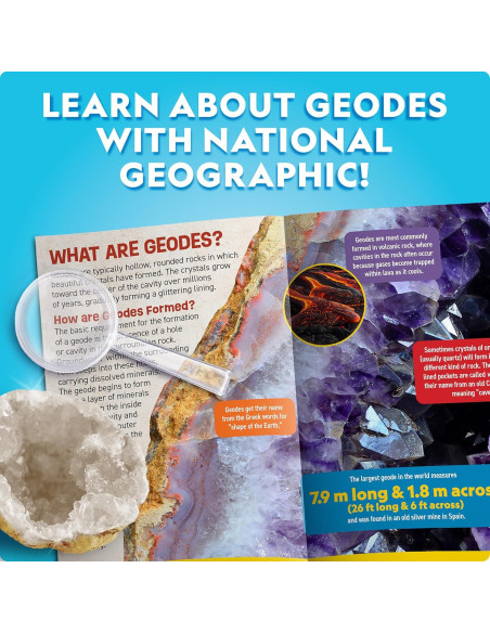 Kit de Ciencia National Geographic - Rompe 15 Geodas Premium