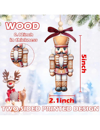 Adornos de Cascanueces de Madera Yanroom 12.7x5.3cm Navidad