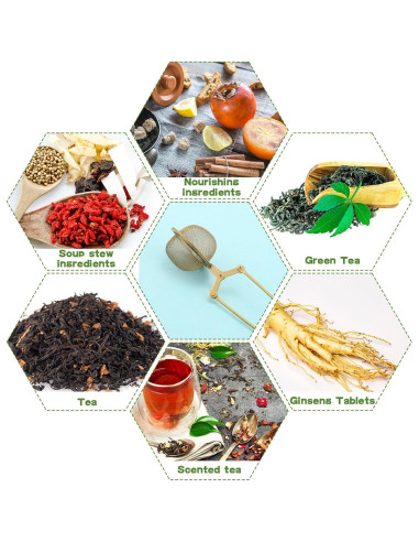 Infusores de Té de Acero Inoxidable Yinder - 20 Pcs Dorado