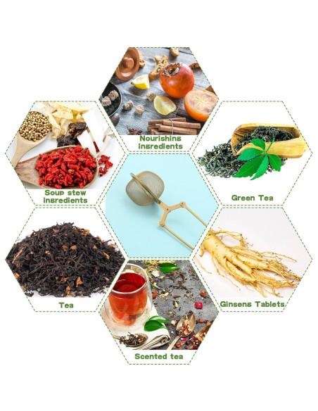 Infusores de Té de Acero Inoxidable Yinder - 20 Pcs Dorado