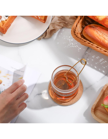 Infusores de Té de Acero Inoxidable Yinder - 20 Pcs Dorado