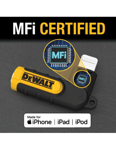 Adaptador DEWALT 3.5mm a Lightning 90 para iPhone