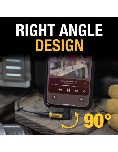 Adaptador DEWALT 3.5mm a Lightning 90 para iPhone