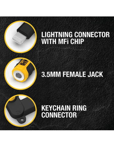 Adaptador DEWALT 3.5mm a Lightning 90 para iPhone