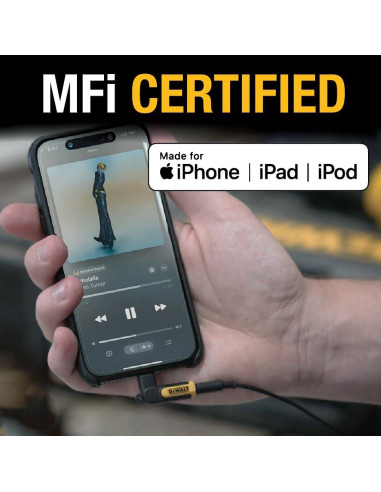 Adaptador DEWALT 3.5mm a Lightning 90 para iPhone