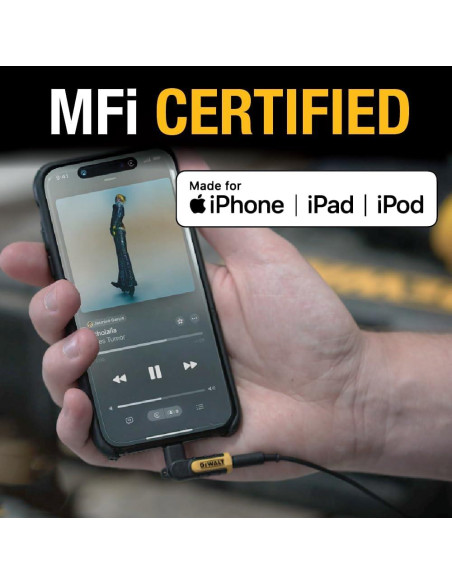 Adaptador DEWALT 3.5mm a Lightning 90 para iPhone