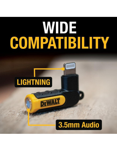 Adaptador DEWALT 3.5mm a Lightning 90 para iPhone