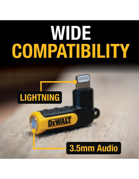 Adaptador DEWALT 3.5mm a Lightning 90 para iPhone