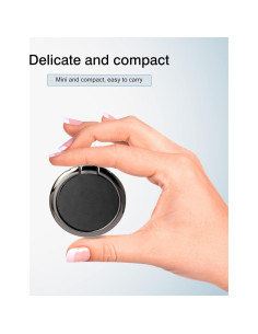 Soporte de Anillo para Teléfono Wansurs Negro 360 Ajustable 2