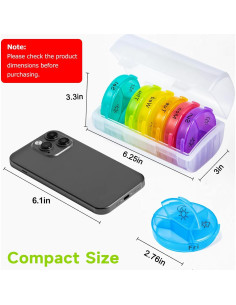 Organizador Semanal de Pastillas Chrxbei 3x al Día 7 Días 2