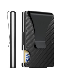 Billetera Minimalista RFID Fibra de Carbono Mate para Hombre