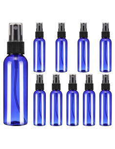 10 Botellas de Spray Reutilizables 60ml uxcell - Viaje Azul Negro
