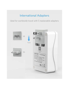 Adaptador de Viaje Universal BESTEK 3000W con USB-C y 5 Puertos 2