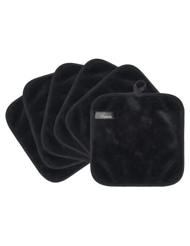 Paño Desmaquillante VIVOTE Microfibra 20x20cm 6pack Negro