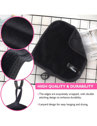 Paño Desmaquillante VIVOTE Microfibra 20x20cm 6pack Negro