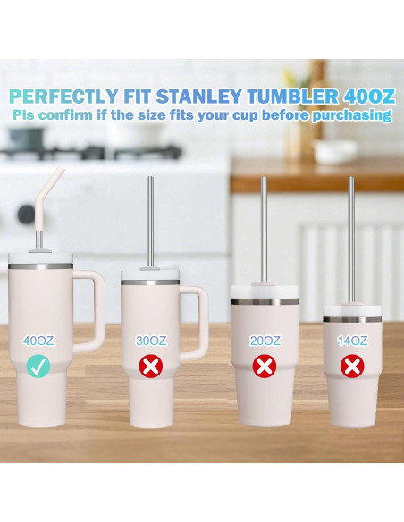 Pajitas Reutilizables de Acero Inoxidable WK IEASON 30.48 cm 6 Pcs