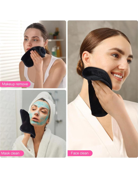 Paño Desmaquillante VIVOTE Microfibra 20x20cm 6pack Negro