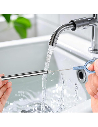 Pajitas Reutilizables de Acero Inoxidable WK IEASON 30.48 cm 6 Pcs