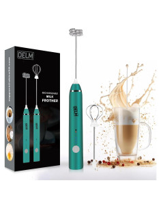 Espumador de Leche Eléctrico DELM Verde - Acero Inoxidable, USB