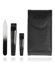 Juego de Cortauñas Profesional Attour 3 Piezas Estuche Negro