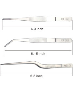Juego de Pinzas de Acero Inoxidable KMHIGH 3 Piezas 15.6cm 2