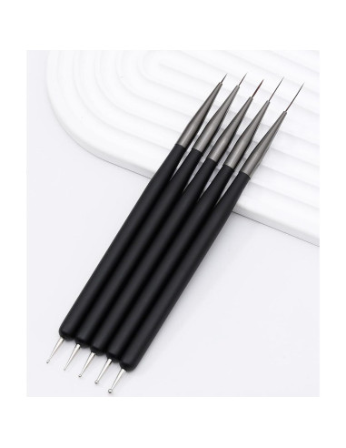 Juego de Pinceles para Arte de Uñas ZEOHBETY 5 Piezas 7-22 mm