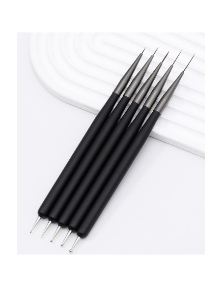 Juego de Pinceles para Arte de Uñas ZEOHBETY 5 Piezas 7-22 mm