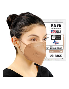 Mascarillas KN95 BNX Adulto y Niños - Paquete de 20 Beige