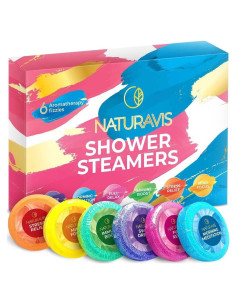 Juego de 6 Bombas de Ducha Aromaterapia Naturavis - Eucalipto y Menta