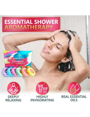Juego de 6 Bombas de Ducha Aromaterapia Naturavis - Eucalipto y Menta