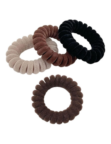Tiras de Cabello de Terciopelo en Espiral Grutyopkn - 4 Bandas Elásticas