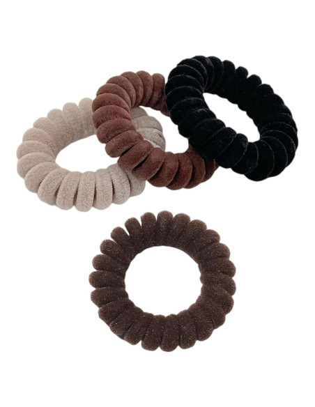 Tiras de Cabello de Terciopelo en Espiral Grutyopkn - 4 Bandas Elásticas