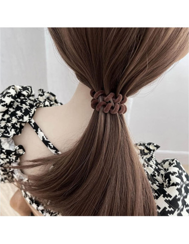 Tiras de Cabello de Terciopelo en Espiral Grutyopkn - 4 Bandas Elásticas