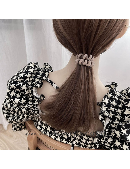 Tiras de Cabello de Terciopelo en Espiral Grutyopkn - 4 Bandas Elásticas