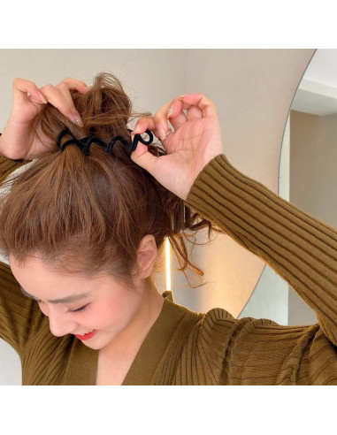 Tiras de Cabello de Terciopelo en Espiral Grutyopkn - 4 Bandas Elásticas