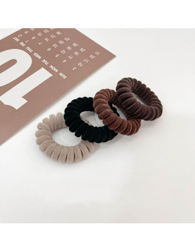 Tiras de Cabello de Terciopelo en Espiral Grutyopkn - 4 Bandas Elásticas
