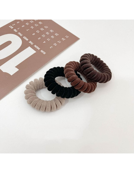 Tiras de Cabello de Terciopelo en Espiral Grutyopkn - 4 Bandas Elásticas