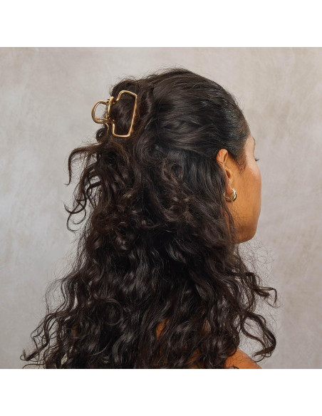 Clip de Pelo Metálico Kitsch Dorado - Sujeción Fuerte 1pc